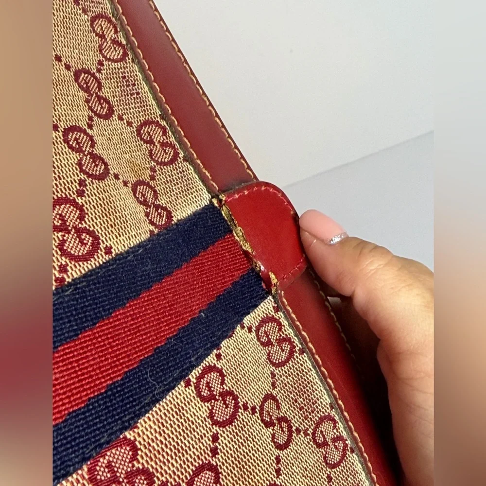 Vintage Gucci Parfums GG Monogram Red Clutch Bag